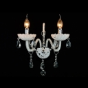 Glistening Double Light and Delicate Plates Formed Vibrant Elegant Crystal Wall Scocne