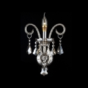 Elegant Dazzling Crystal Scrolling Arms Add Glamour to Delightful Single Light Wall Sconce