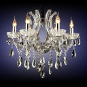 Splendid Crystal Chandelier Offers Opulence with Ornate Frame Accented by Sparkling Crystals