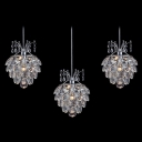 Graceful Three Light Multi-Light Pendant Completed with Dazzling Clear Crystal Beads and Delicate Polished Chrome Finish Frame