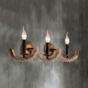 Wave Rope Industry 3-light LED Wall Sconce in Country Style