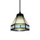 Mini Pendant Light in Tiffany Design with Castle Shape Shade