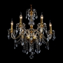Breathtaking Six Lights Crystal Style Chandelier Shine with Dainty Crystal Droplets