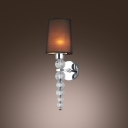 Decorative Crystal Balls Wall Light Sconce Features Black  Hardback with Lined Fabric Shade