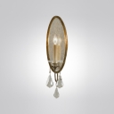 Clear Crystals Accents and Glass Mirror Delight in Wonderful Wall Sconce