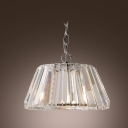 Glittering and Gorgeous Clear Crystal Prisms Drum Shaded Large Pendant Light