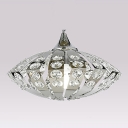 Delicate Clear Crystal Beading Layered over Stainless Steel Frame Tracks in Sleek Modern Oval Chandelier