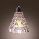 Bold Design Bell Shaded Mini Pendant Light Embedded with Clear Crystal Squares