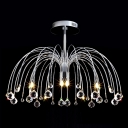 Add Eye-catching Flushmount Ceiling Light with Graceful Scrolling Arms and Little Crystal Balls