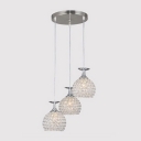 Beautiful and Shinning Crystal Beaded Bowl Design Muti-Light Pendant Light Shining in Your Home