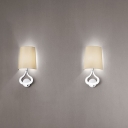Modern Chrome Finished Frame and Classic Fabric Shaded Designer Wall Light