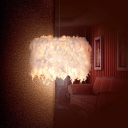 Soft White Feather and Purity Large Designer Pendant Light