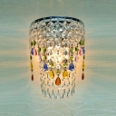 Amazing Electroplated Silver Finish Pairs with Graceful Crystal Beads Add  Charm to Sparkling One-light  Wall Sconce