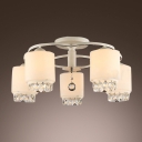 Smashing Five Lights Sparkling Crystals Decorated Living Room Flush Mount Ceiling Light