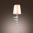 Sleek Sophisticated Wall Sconce Features Black Paper Shade and String of Crystal Balls