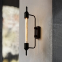 Single Slim Tube Wall Sconce Industrial Wrought Iron Punk Steam Wall Mount Light for Stairways Corridor Porch