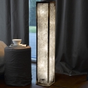 Aluminum Wire Adorned Long Standing Rectangle Floor Lamp