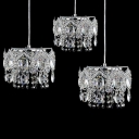 Beautiful Cleat Crystal and Gleaming Polished Chrome Finish Detailing Add Glamour to Dazzling Multi-Light Pendant