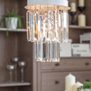 Clear Crystal Prisms Tired and White Canopy Flush Mount Lighting in Brilliant Design