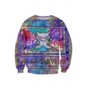Fantastic Color Kung Fu Cat Print Sweatshirt