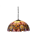 Compelling Floral Dome Glass Shade Five Lights Tiffany Mini Pendant