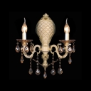 Dazzling Charming Rustic Sliver Wall Light Fixture with Lead Crystal