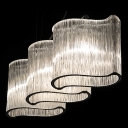 Elegant Crystal Island Lighting Fixture Install Over Kitchen or Dining Table