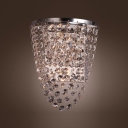 Striking Wall Sconce Exudes Contemporary Sparkle with Polished Chrome and Pink Crystal Beads