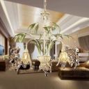 Colorful Pink and Soft Green Chandelier Add Style and Shine to Your Home