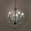 Exquisite Chandelier Features Black Finish Frame Trimmed with Clear Crystal Creates Amazing Look