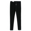 Plain High Waist Fitted Casual Skinny Pants