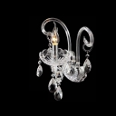 Porcelain Single Light Wall Sconce with Clear Crystal Arms and Drops Prefect for Bedroom Illumination