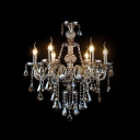 Gorgeous Amber Crystal Droplets and Strands 6-Light  Classic Crystal Chandelier