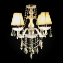 Opulent Strands of Clear Rock Crystal 4-Light Bedroom Light Chandelier