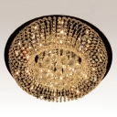 Crystal Balls Hanging Together Round Flush Mount with Clear Crystal Strands