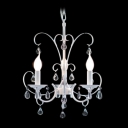 Glittering Crystal Rain Drops Suspended White Curved Arms Romantic and Beautiful Chandelier