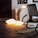 Contemporary and Novelty Stone Design Table Lamp With Hand-Blown Glass