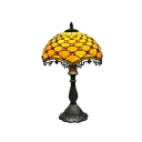One Light Tiffany Style Table Lamp in Mesh and Diamond Pattern