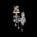 Classic and Elegant Wall Light Fixture Creating Charming Look with Mysterious Black Fabric Shade and Crystal Drops