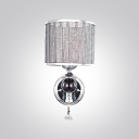 Glittering Modern Wall Sconce Features Beautiful Crystal Drops and Polished Chrome Finish Offers Glamorous Embellishment