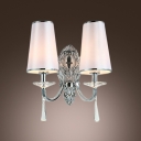 Decorative Crystal Bobeche and Graceful Scrolls Add Glamour to Two Light Wall Sconce