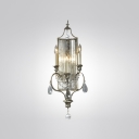 Polished Nickel Finish Gives Three Light Crystal Wall Sconce Dazzling Shine