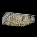 Square LED Crystal Flush Mount Light Accented by Gorgeous Amber Crystal Balls