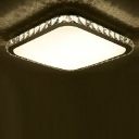 Warm and Chic Square LED Flush Mount Ceiling Lights Accented by Champagne Crystals