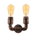 Industrial Design Warehouse LED Wall Light in Rust Finish