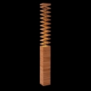 47.2”High Wood Base Spiral Designer Floor Lamp in Natural Style