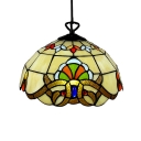 Baroque Tiffany Art Stained Glass Style Mini Pendant Light Renaissance Pattern