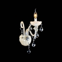 Beautiful Scrolling Arms Formed Distinguished Single Light Crystal Wall Sconce