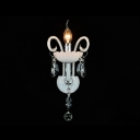 Gleaming Single Light and Dazzling Crystal Formed Impressive Distinguished Wall Sconce