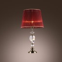 Bold and Exciting Red Fabric Shade Makes Splendid Magnificent Table Lamp